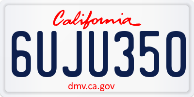 CA license plate 6UJU350