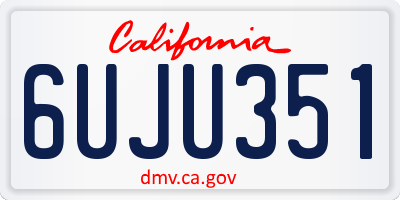 CA license plate 6UJU351