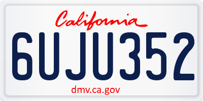 CA license plate 6UJU352