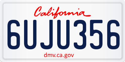 CA license plate 6UJU356