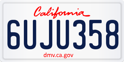 CA license plate 6UJU358