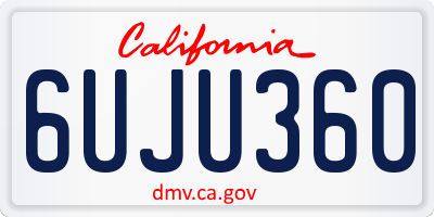 CA license plate 6UJU360