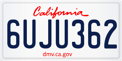 CA license plate 6UJU362