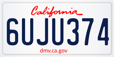 CA license plate 6UJU374