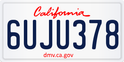 CA license plate 6UJU378