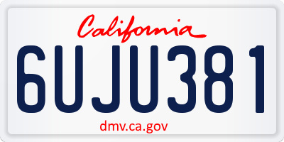 CA license plate 6UJU381