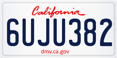 CA license plate 6UJU382
