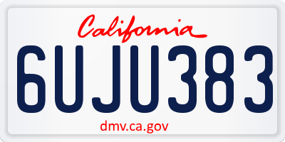 CA license plate 6UJU383