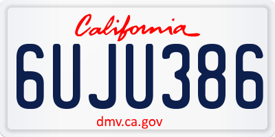 CA license plate 6UJU386
