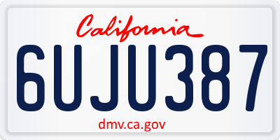 CA license plate 6UJU387