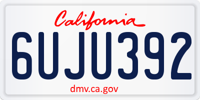 CA license plate 6UJU392