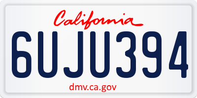CA license plate 6UJU394