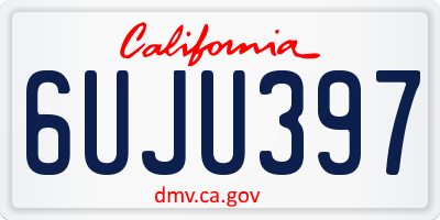 CA license plate 6UJU397