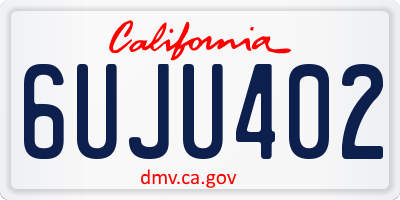 CA license plate 6UJU402
