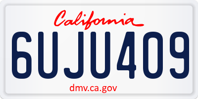 CA license plate 6UJU409