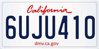 CA license plate 6UJU410