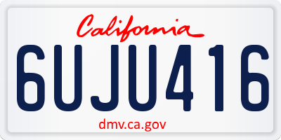 CA license plate 6UJU416