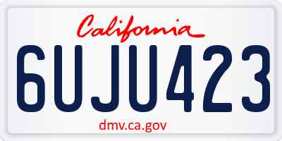 CA license plate 6UJU423