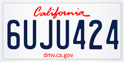 CA license plate 6UJU424