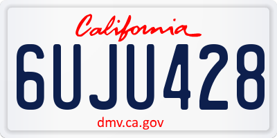 CA license plate 6UJU428