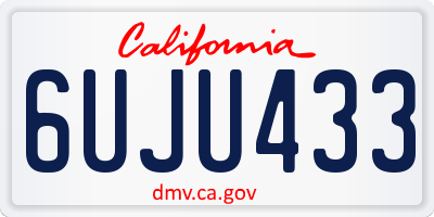 CA license plate 6UJU433