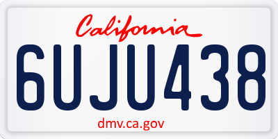 CA license plate 6UJU438