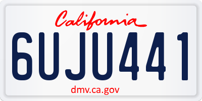 CA license plate 6UJU441