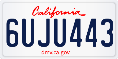 CA license plate 6UJU443