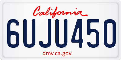 CA license plate 6UJU450