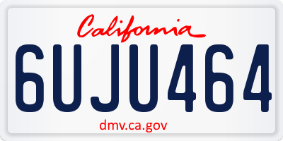 CA license plate 6UJU464