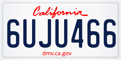 CA license plate 6UJU466