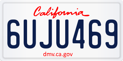 CA license plate 6UJU469