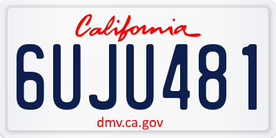 CA license plate 6UJU481