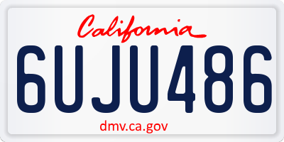 CA license plate 6UJU486