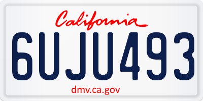 CA license plate 6UJU493