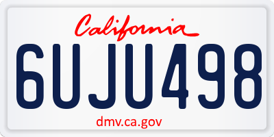 CA license plate 6UJU498