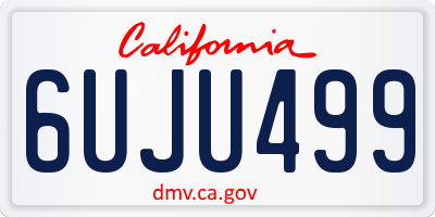 CA license plate 6UJU499