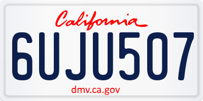 CA license plate 6UJU507