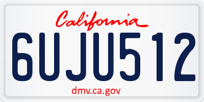 CA license plate 6UJU512
