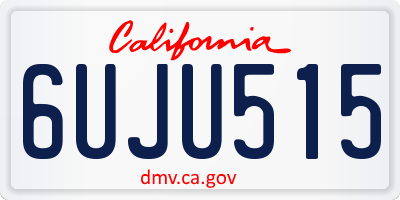 CA license plate 6UJU515