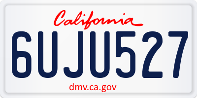 CA license plate 6UJU527