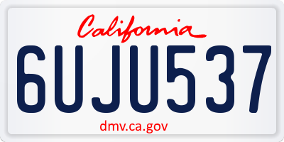 CA license plate 6UJU537