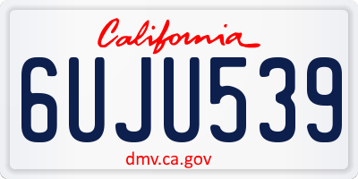 CA license plate 6UJU539