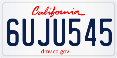 CA license plate 6UJU545