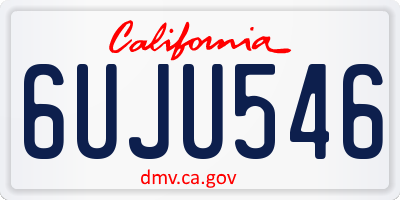 CA license plate 6UJU546