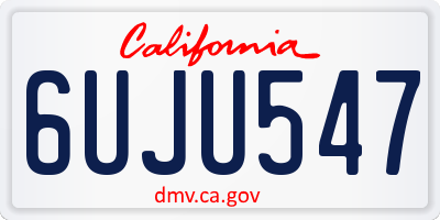 CA license plate 6UJU547