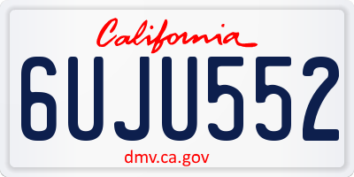 CA license plate 6UJU552
