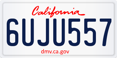 CA license plate 6UJU557