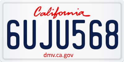 CA license plate 6UJU568