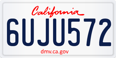 CA license plate 6UJU572